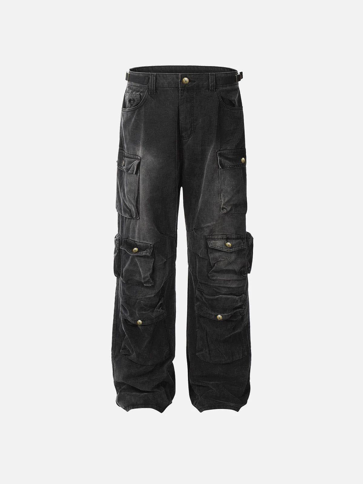 Washed Multi Pocket Loose Jeans