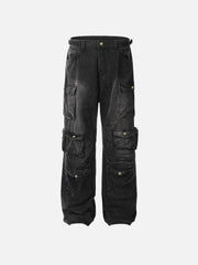 Washed Multi Pocket Loose Jeans