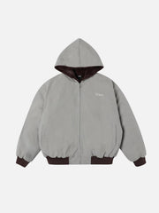 Washed Zip-Up Hooded Jacket