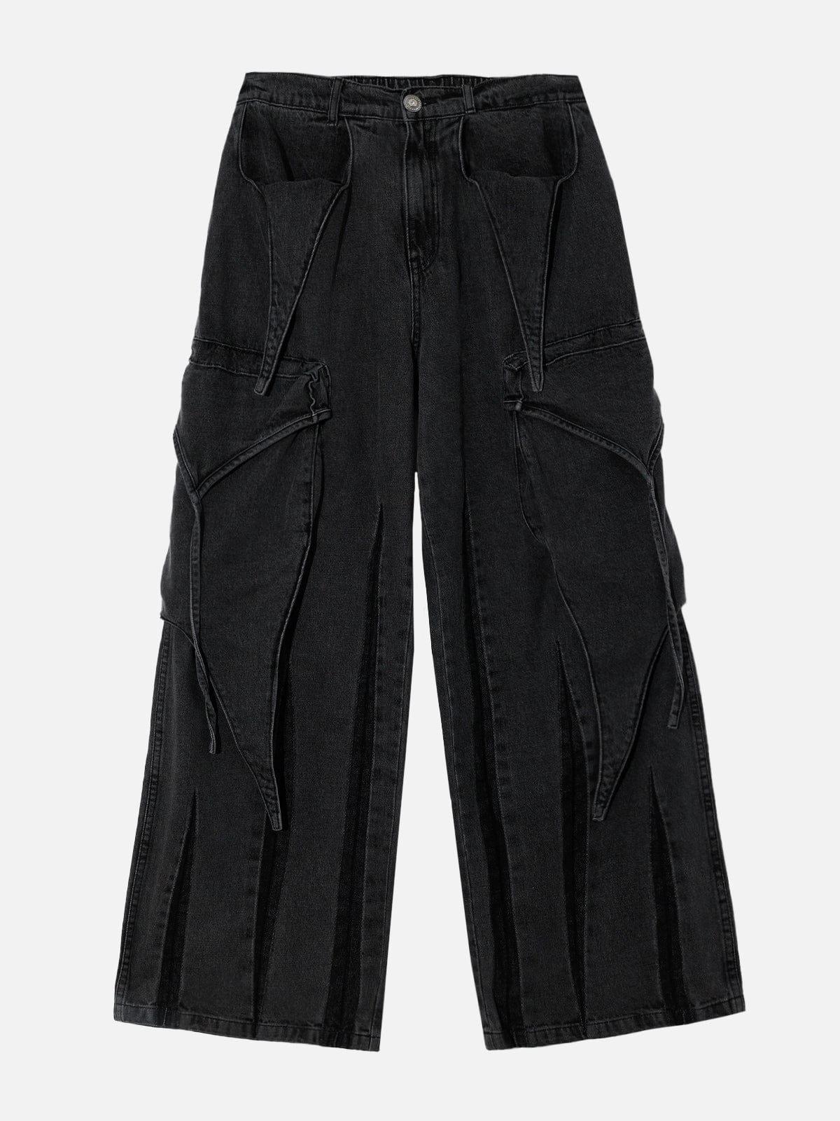 Wasteland Punk Washed Wide Leg Jeans