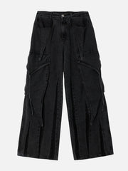 Wasteland Punk Washed Wide Leg Jeans