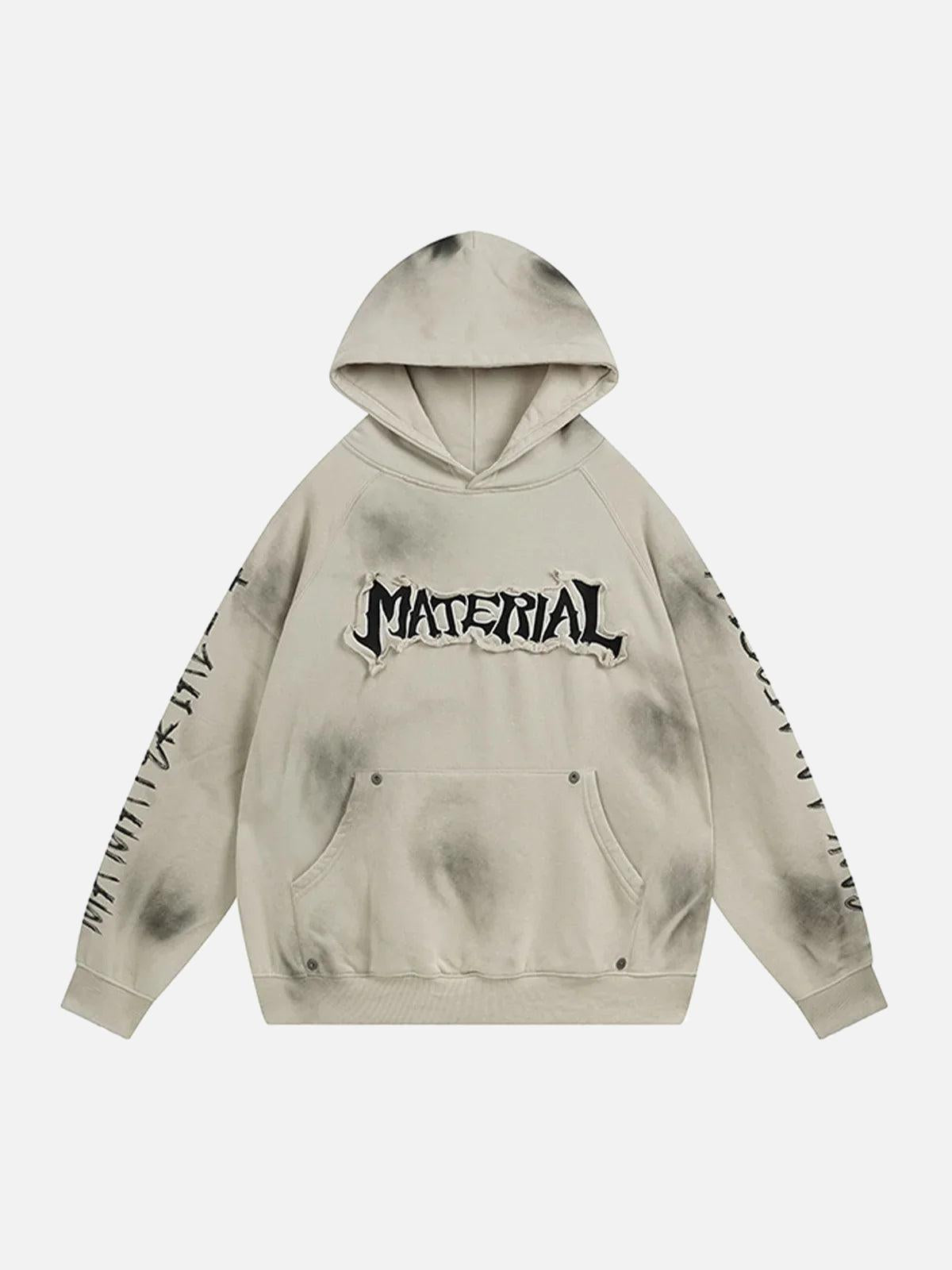 Wasteland Washed Patched Embroidered Hoodie