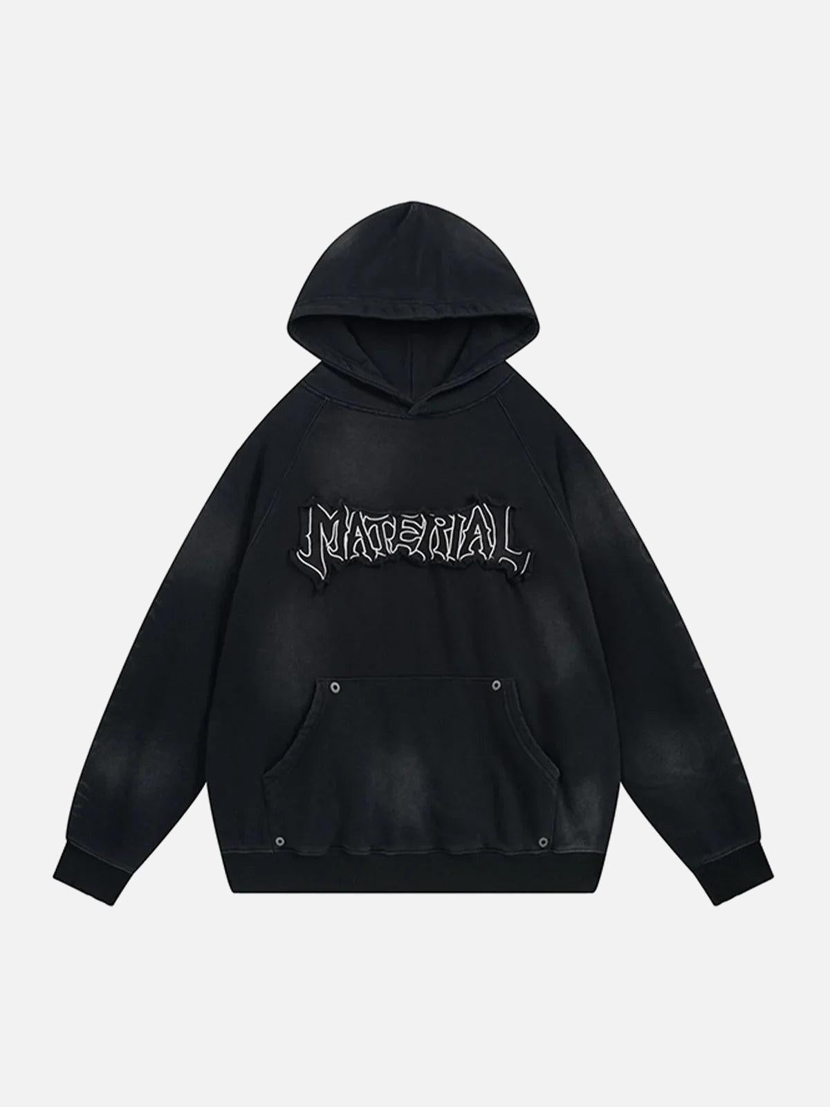 Wasteland Washed Patched Embroidered Hoodie