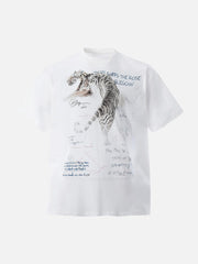 White Tiger Print T-Shirt