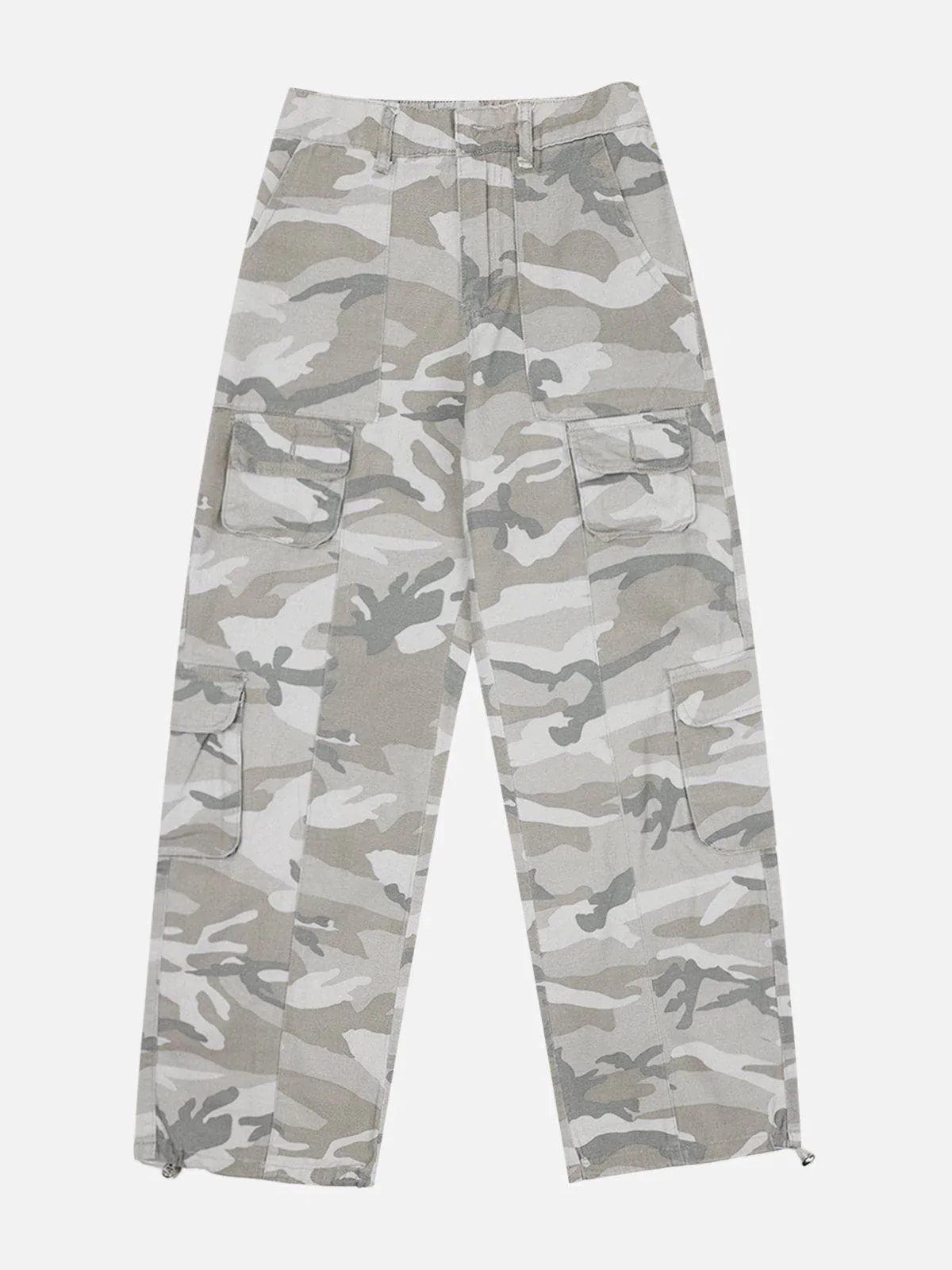 Wide-Leg Straight-Leg Cargo Pants