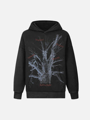 Withered Branch Print Hoodie