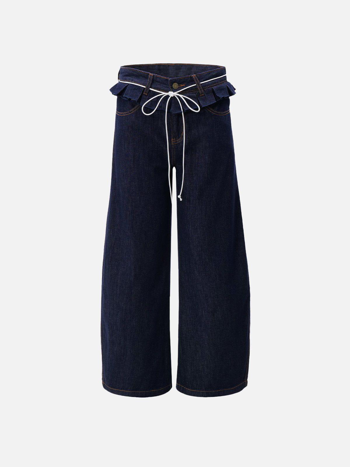 Wrinkle Waist Barrel Jeans