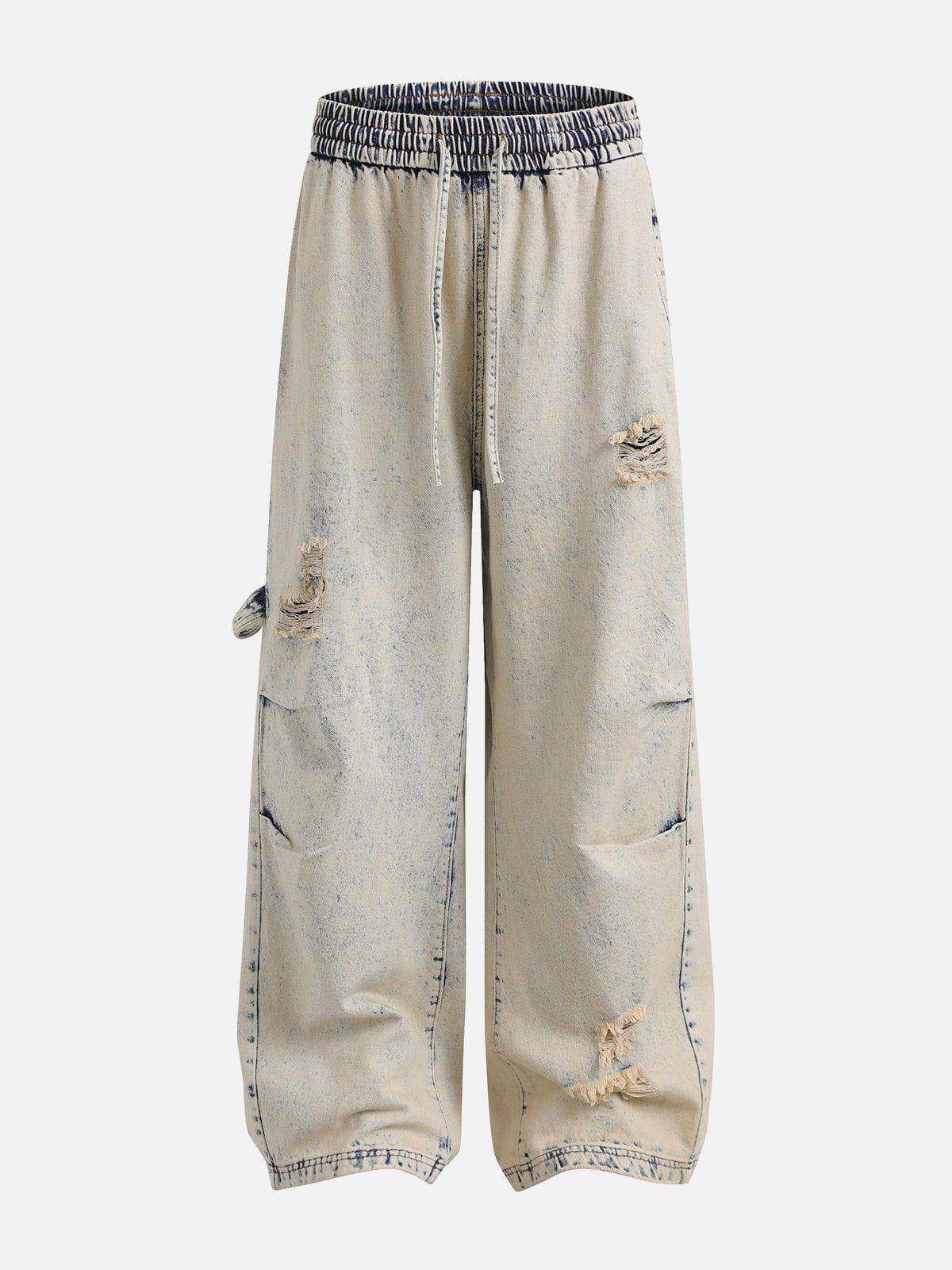 Yellow Mud Washed Loose Jeans