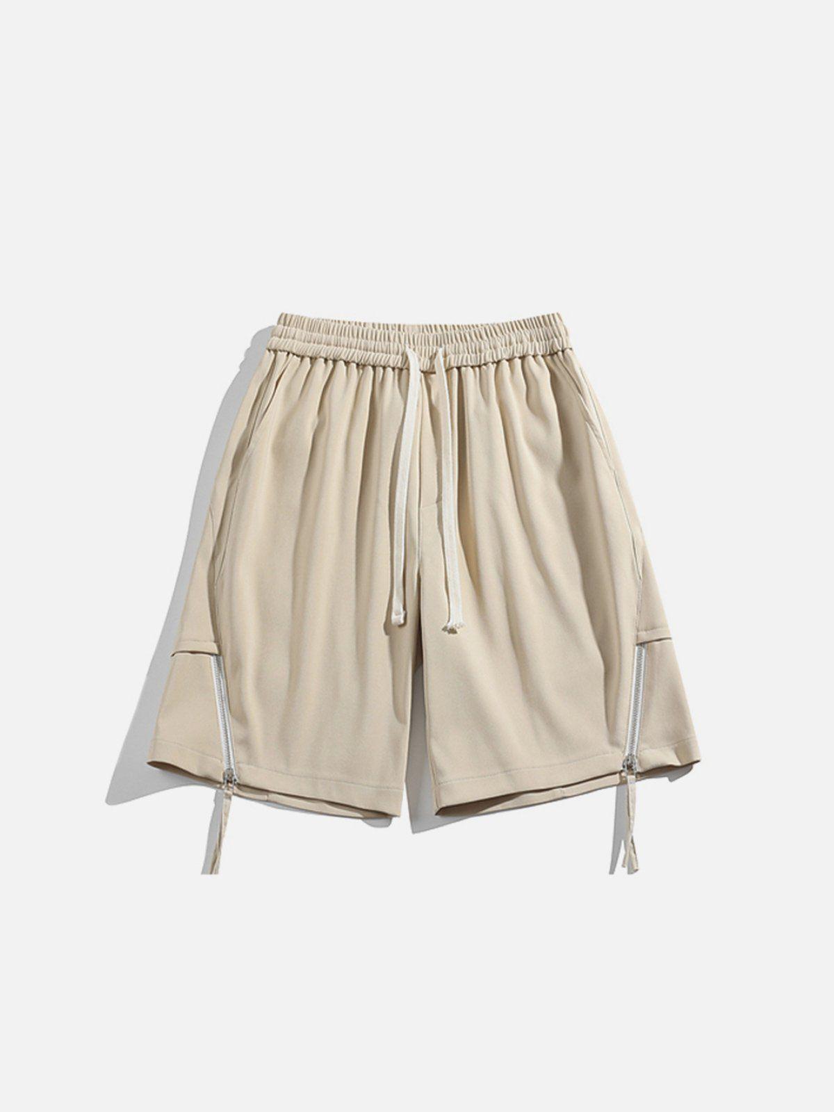 ZIP UP Drawstring Shorts