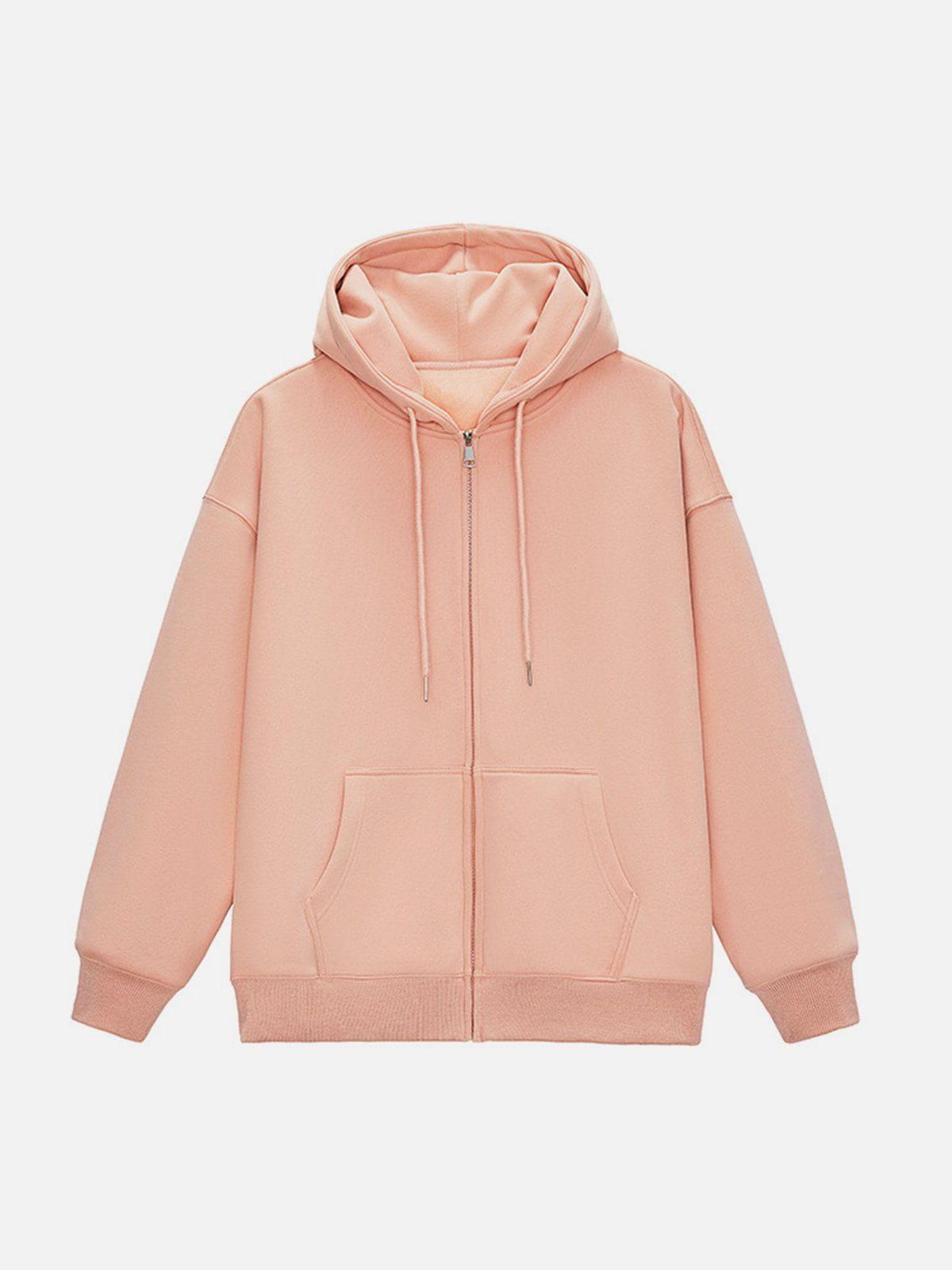 ZIP UP Solid Color Hoodie
