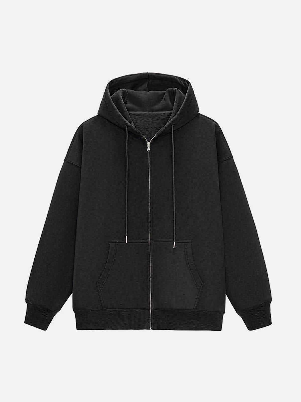 ZIP UP Solid Color Hoodie