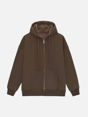 ZIP UP Solid Color Hoodie