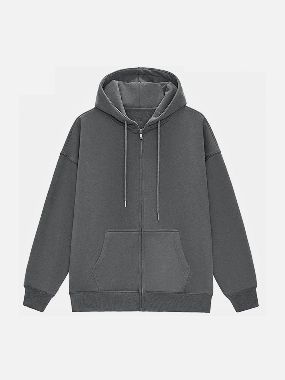 ZIP UP Solid Color Hoodie