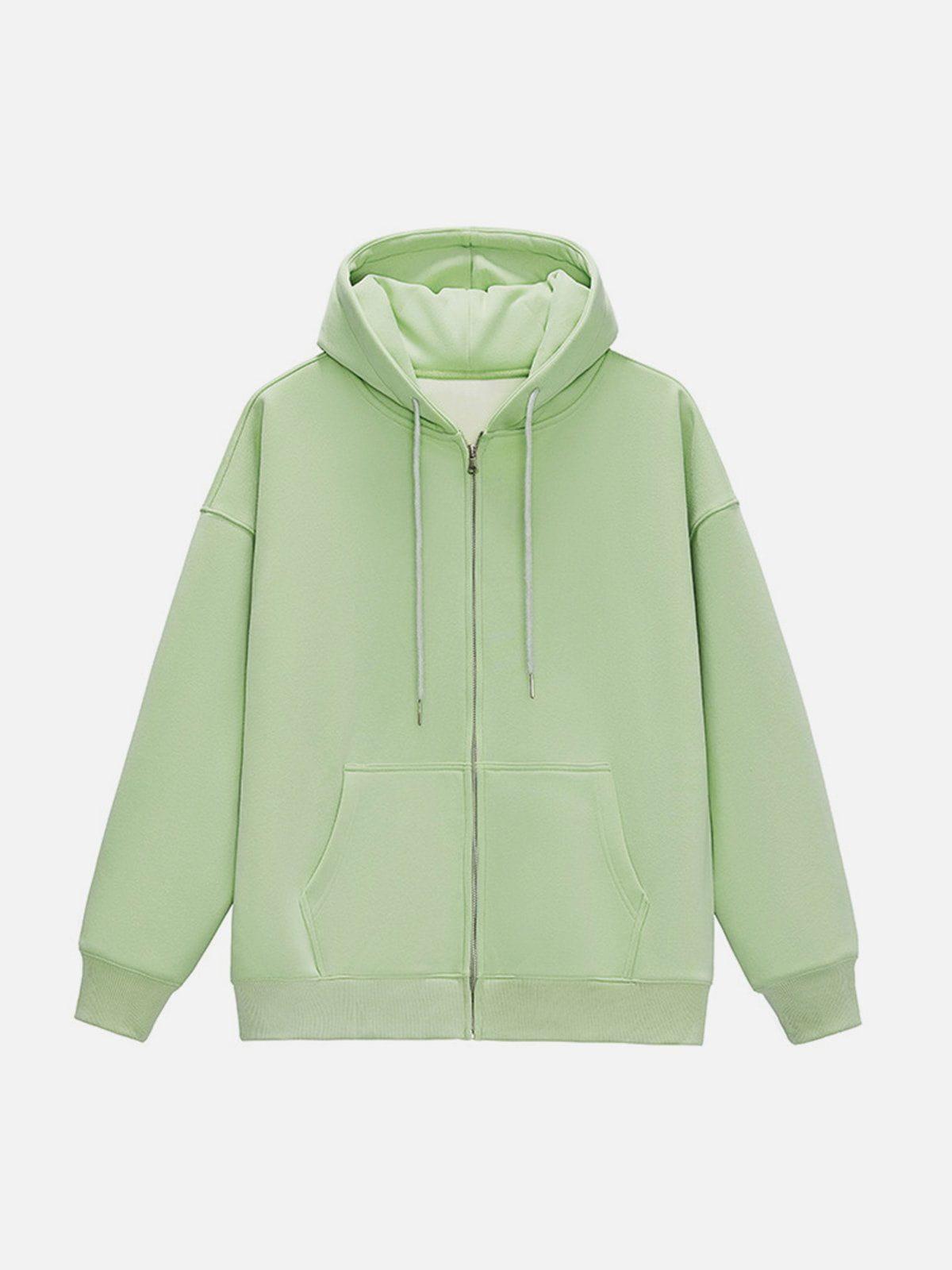 ZIP UP Solid Color Hoodie