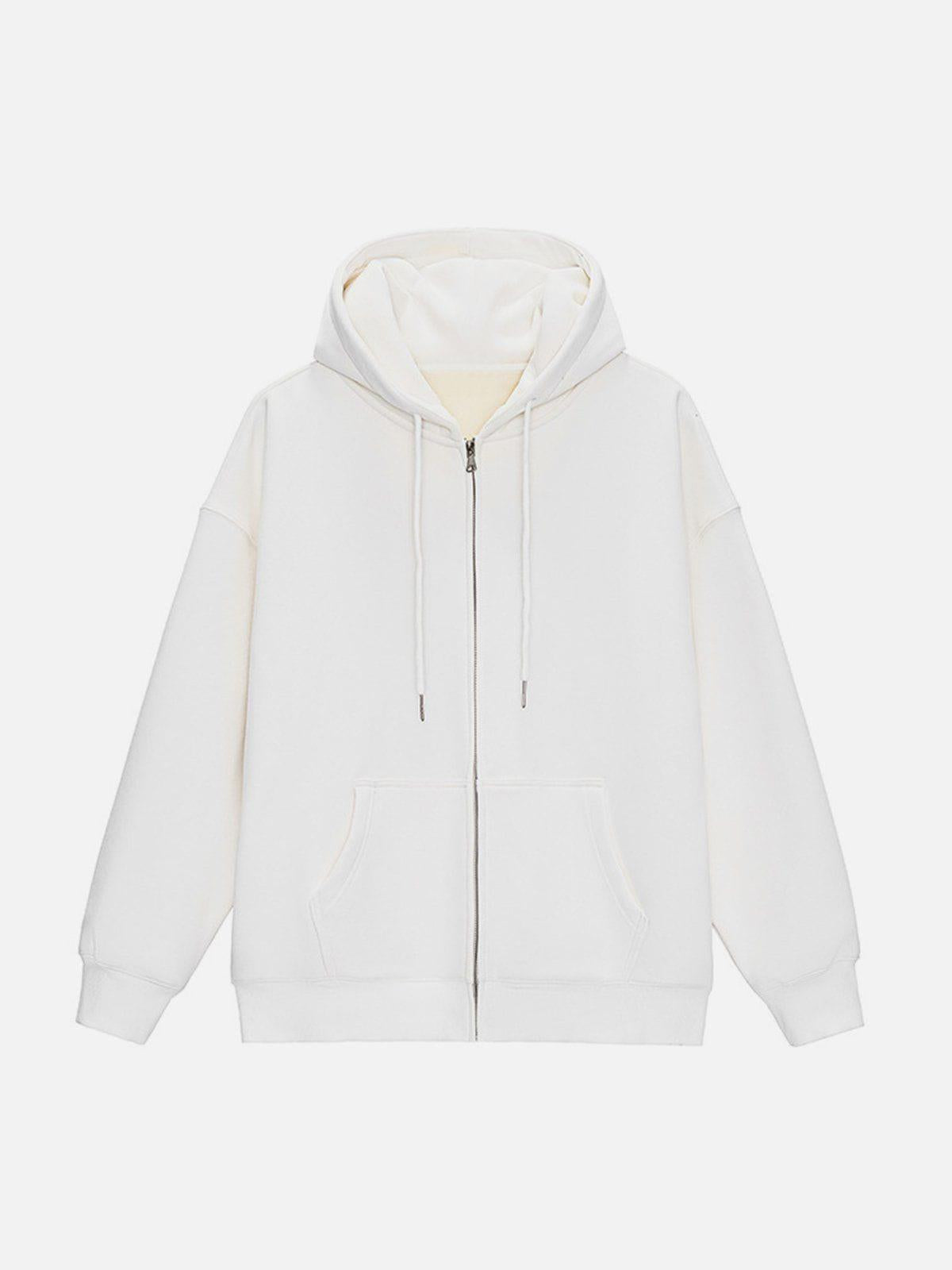 ZIP UP Solid Color Hoodie
