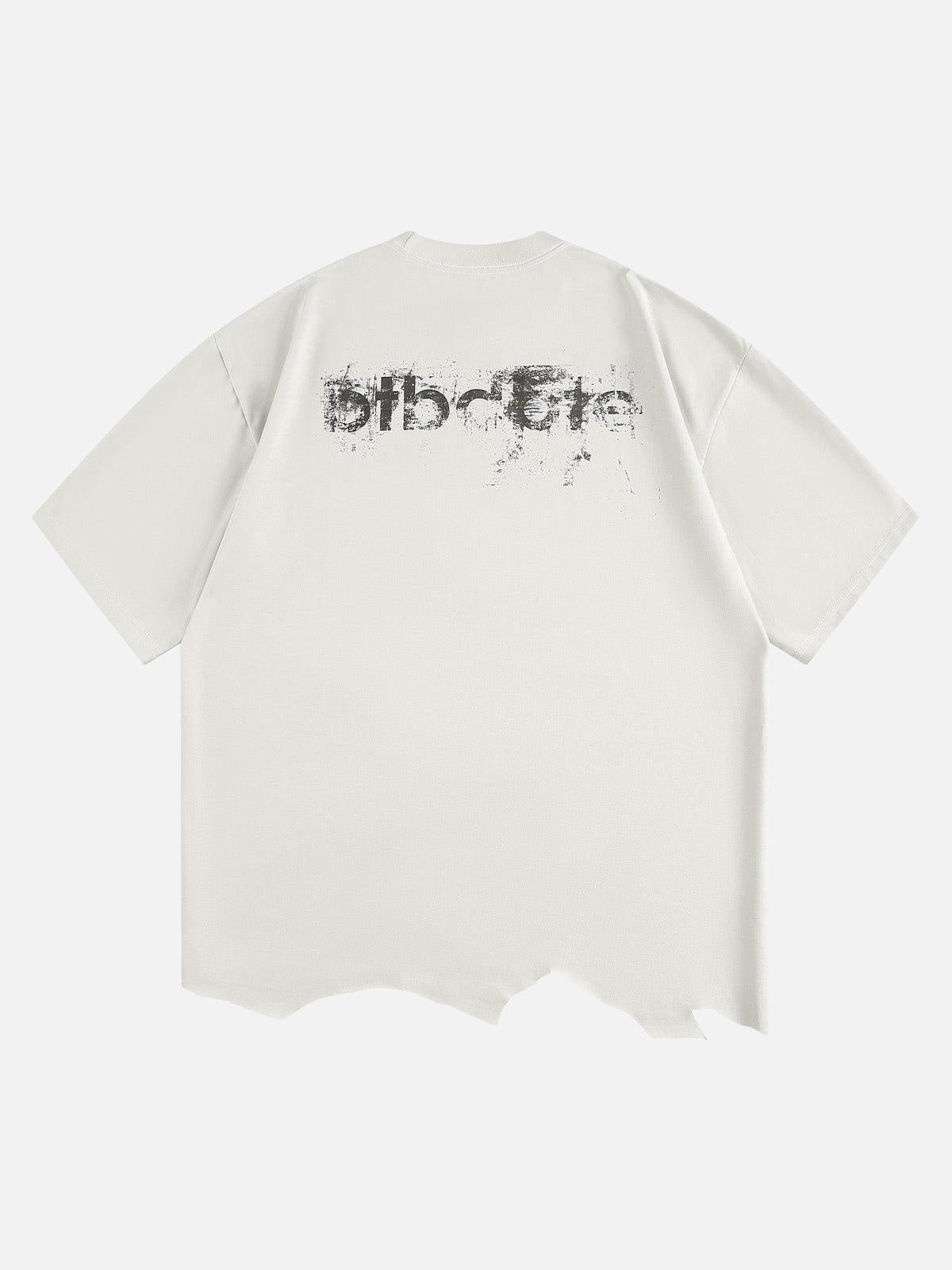 Tattered Design Printed T-Shirt