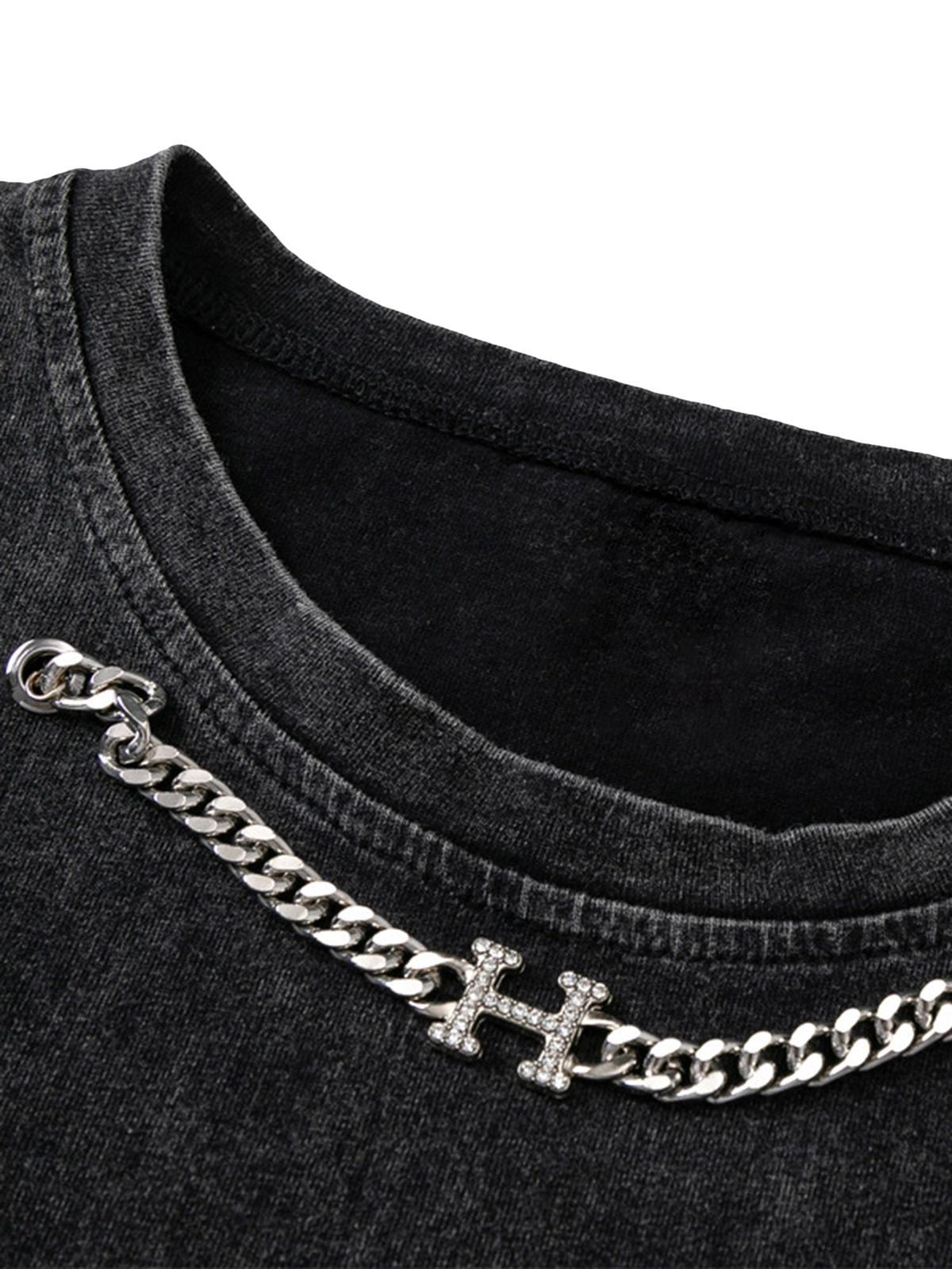ThesupermadeVintage Metallic Phantom Letter Distressed Washed Vest