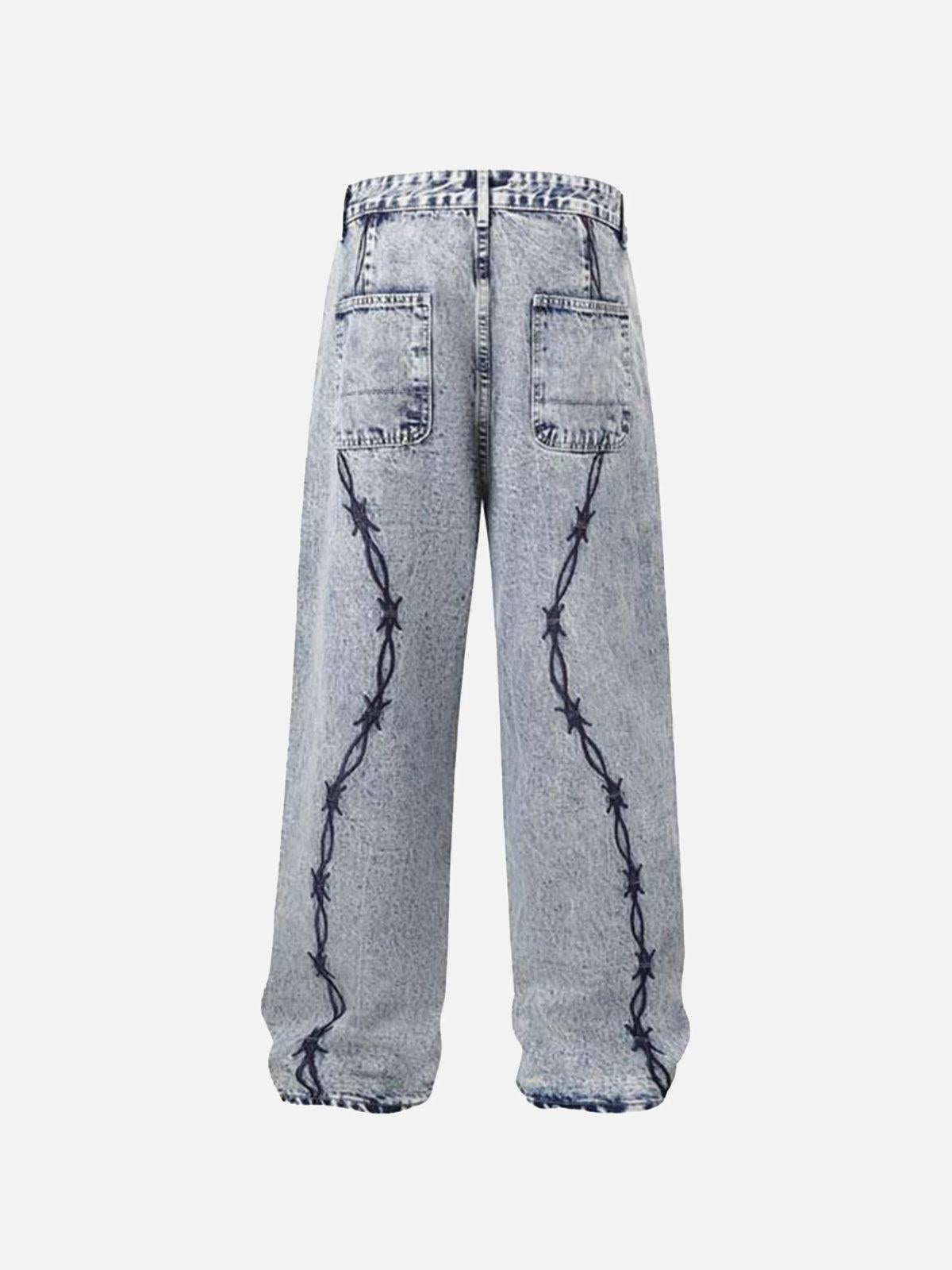 Thorn Chain Embroidered Jeans
