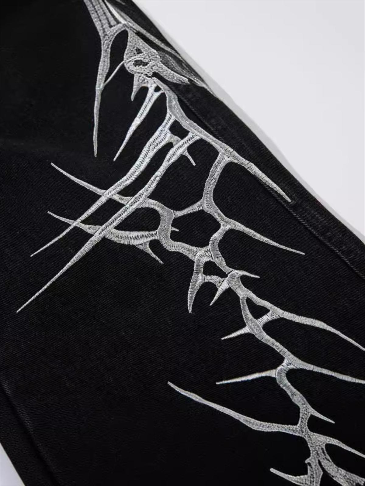 Thorn Embroidered Straight-Leg Jeans