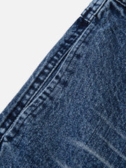 Thorn Print Washed Oversized Jeans