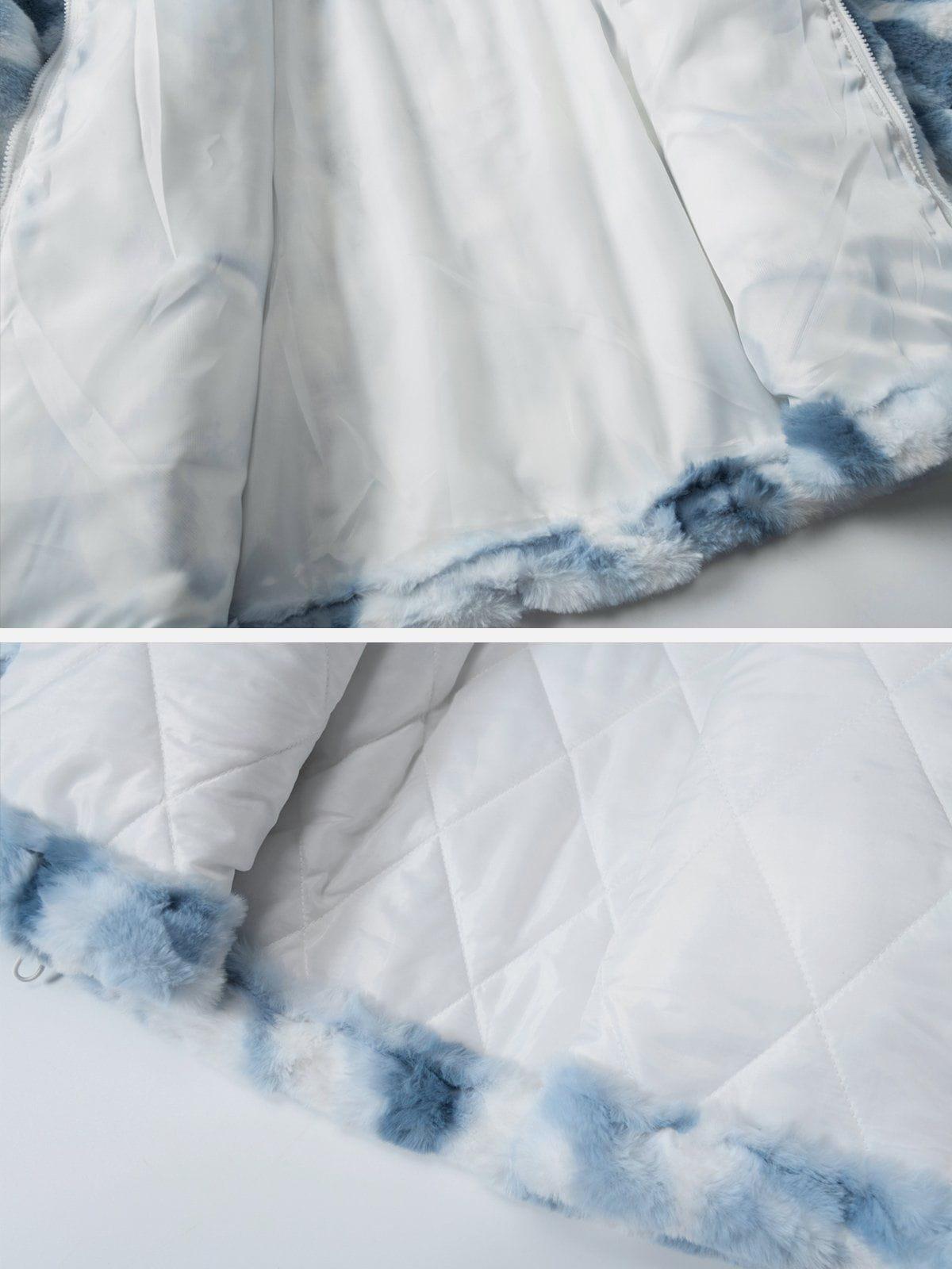 Tie Dye Angel Bunny Label Sherpa Coat