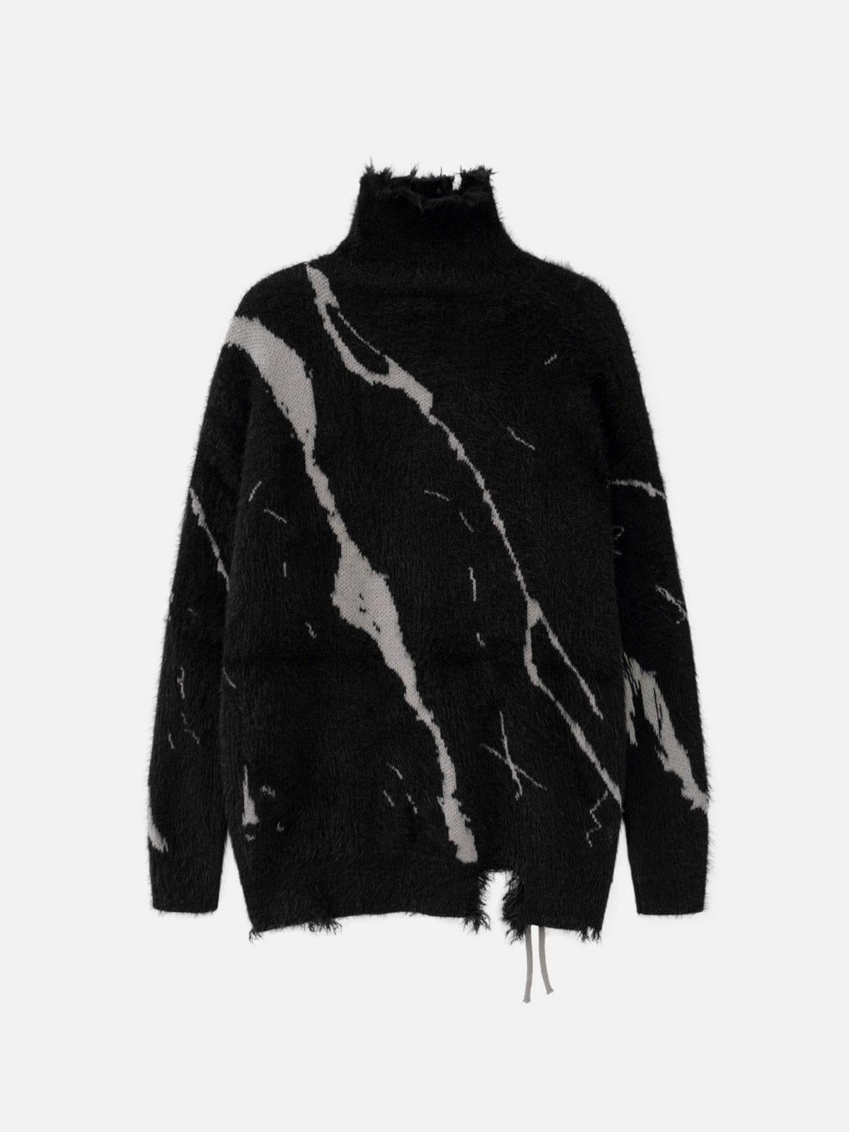 Tie-Dye Bandage Turtleneck Sweater