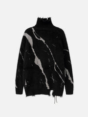 Tie-Dye Bandage Turtleneck Sweater