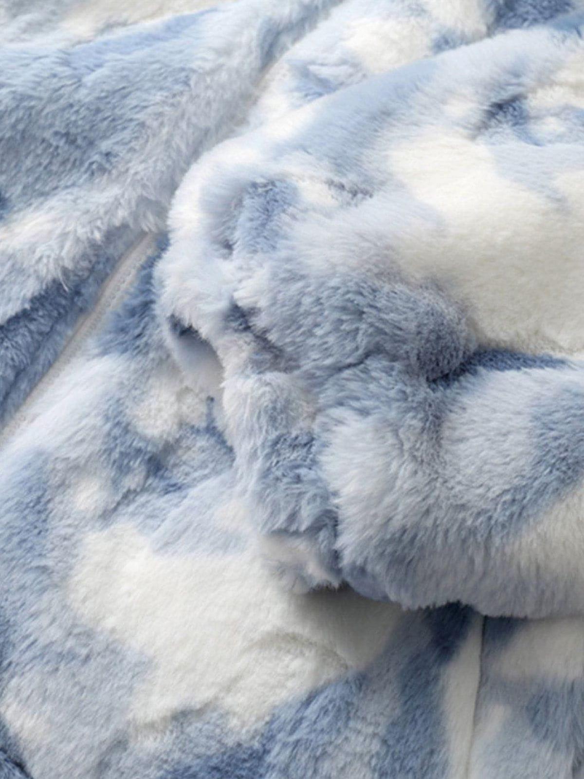 Tie-Dye Heart Sherpa Coat