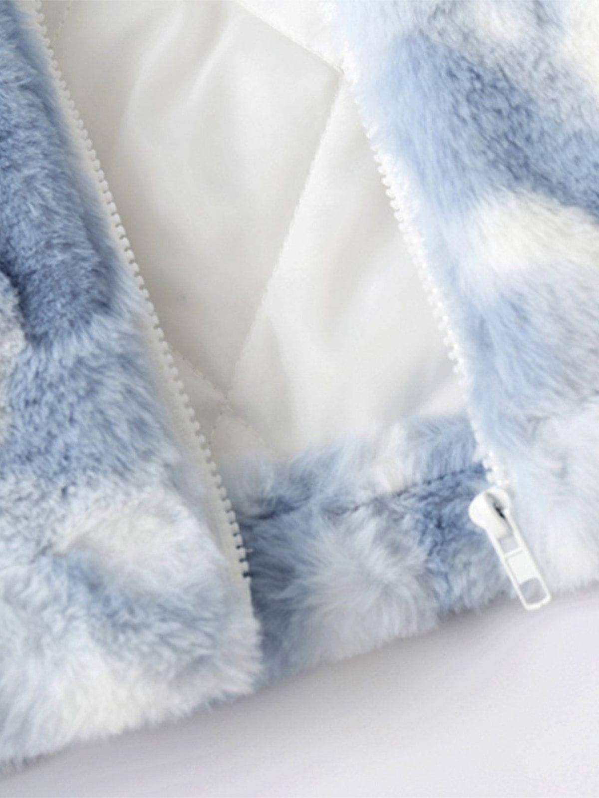 Tie-Dye Heart Sherpa Coat