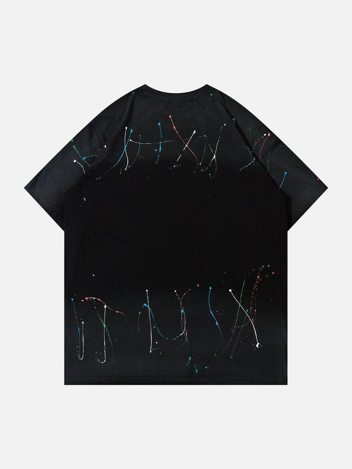 Tie Dye Splash Ink Washed Tee