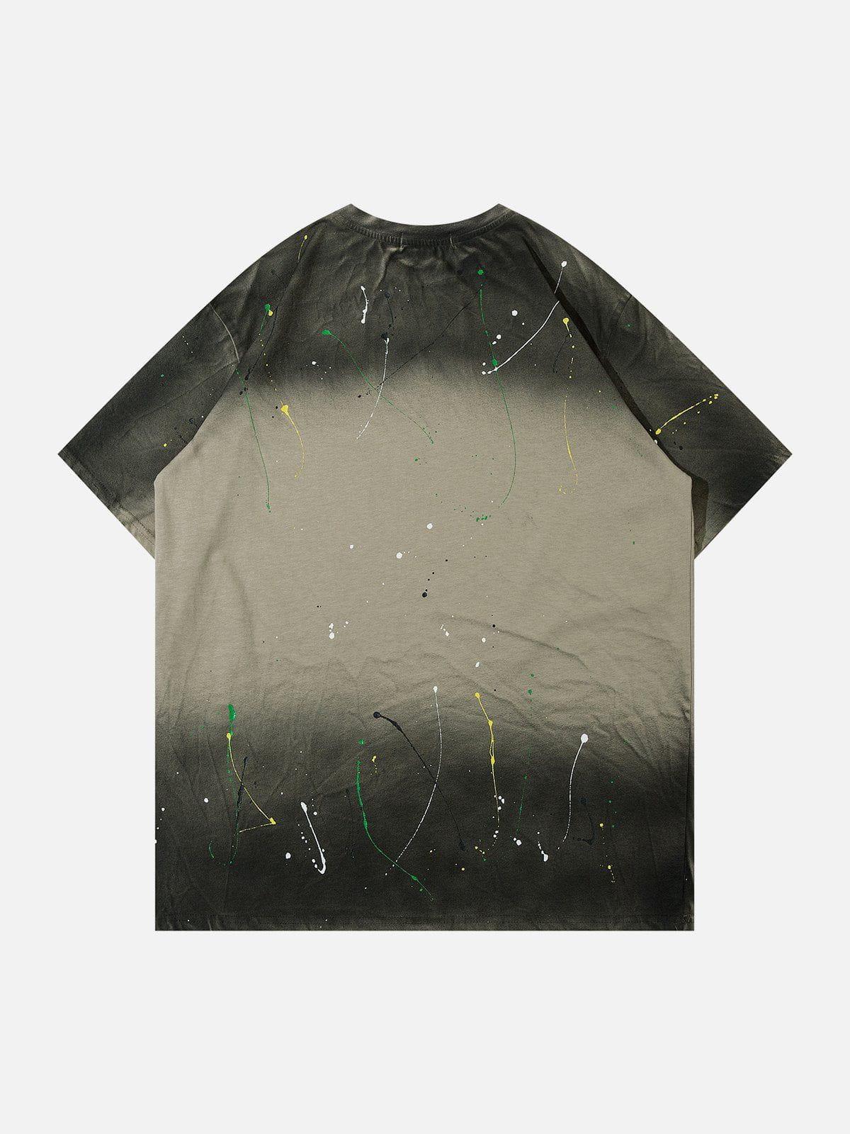 Tie Dye Splash Ink Washed Tee