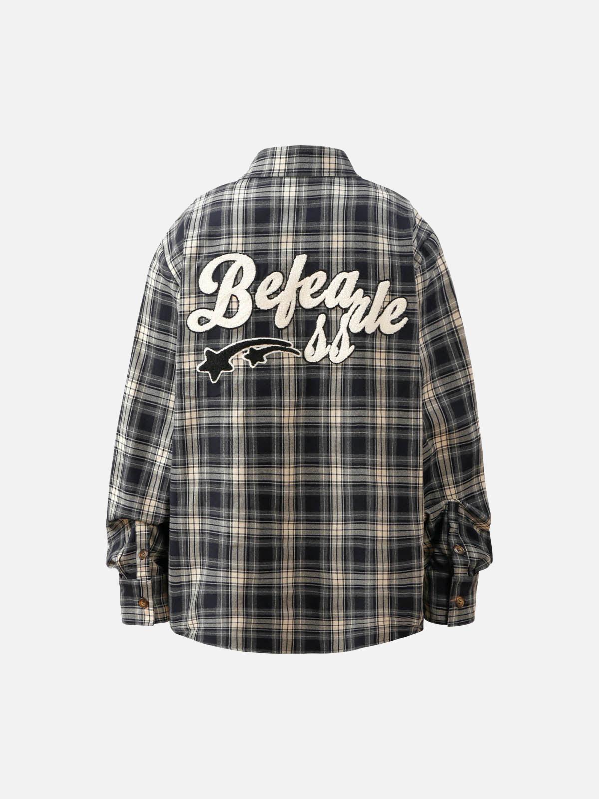 Towel Embroidered Plaid Shirt