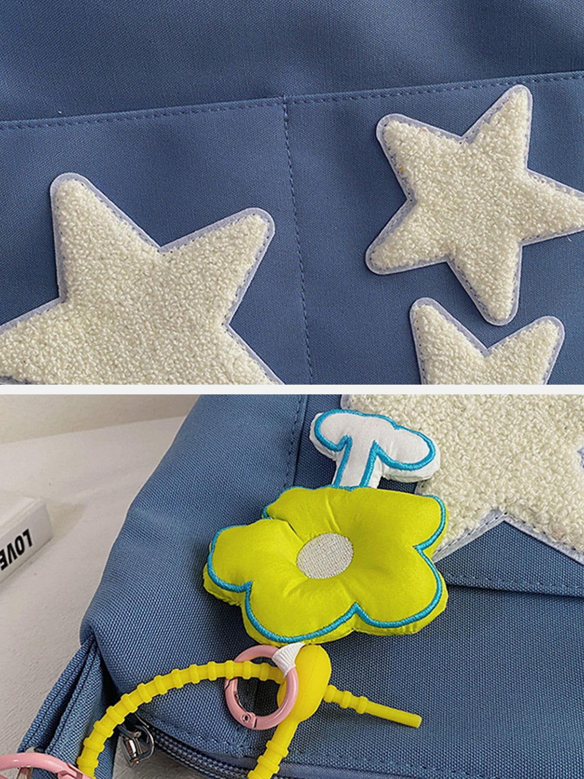 Towel Embroidery Star Shoulder Bag