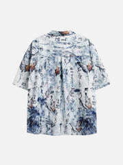 Traditional Calligraphy Print Short-Sleeve Shirt