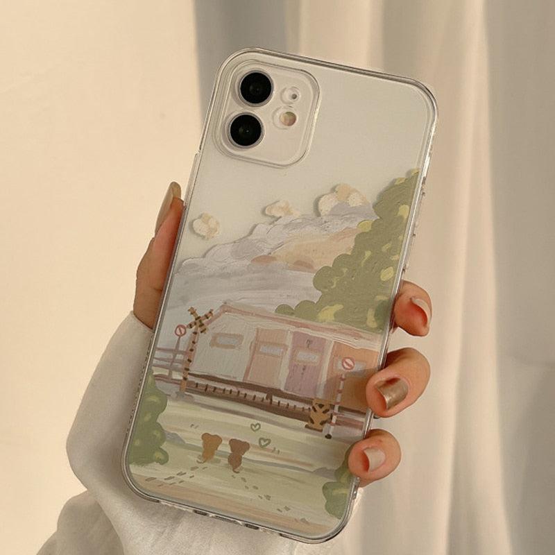 Train Painting Mobile Phone Case For iPhone