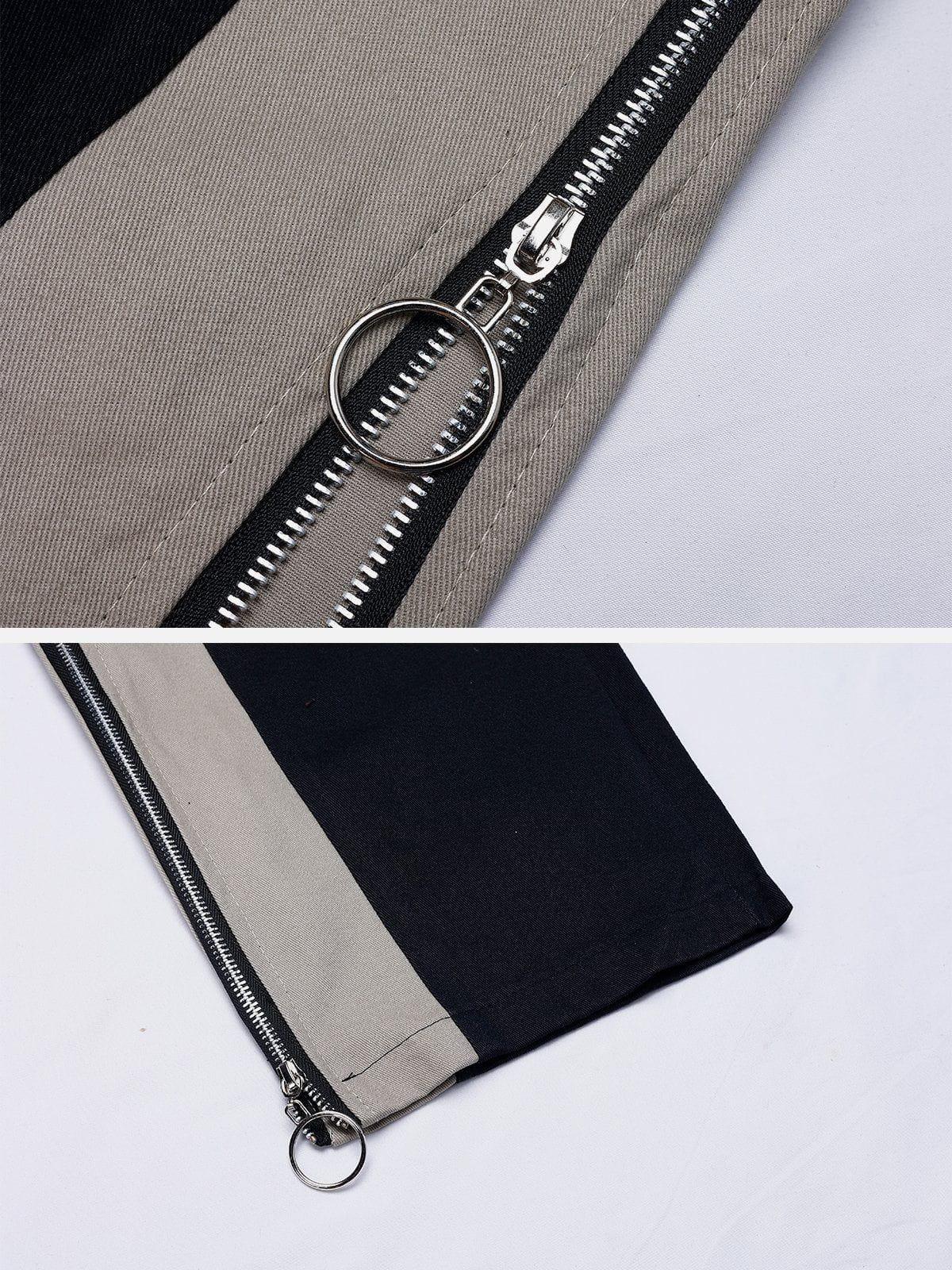 Trendy Zipper Straight-Leg Pants