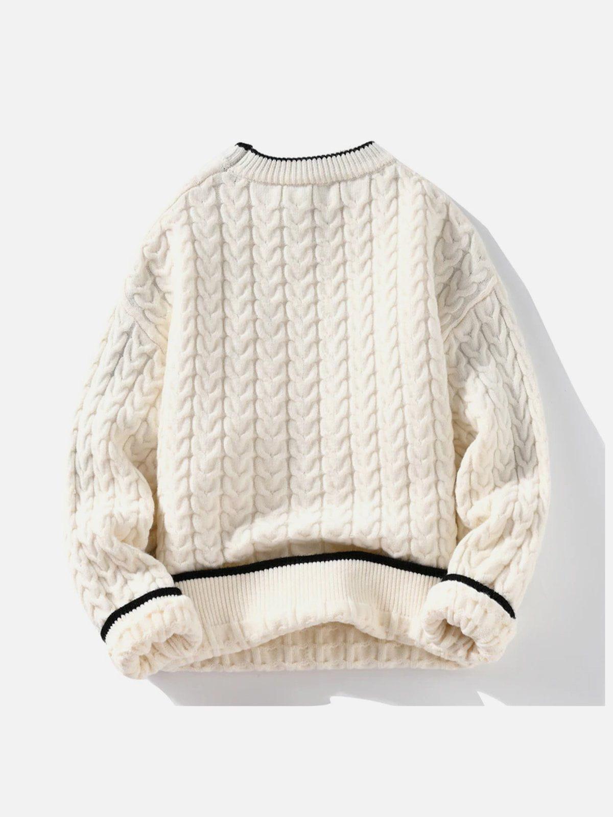 Twist Patchwork Knit Sweater