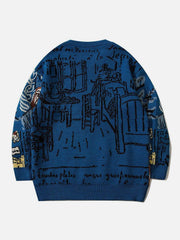 Van Gogh Oil Painting Knit Sweater
