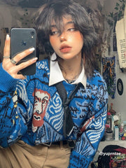 Van Gogh Oil Painting Knit Sweater