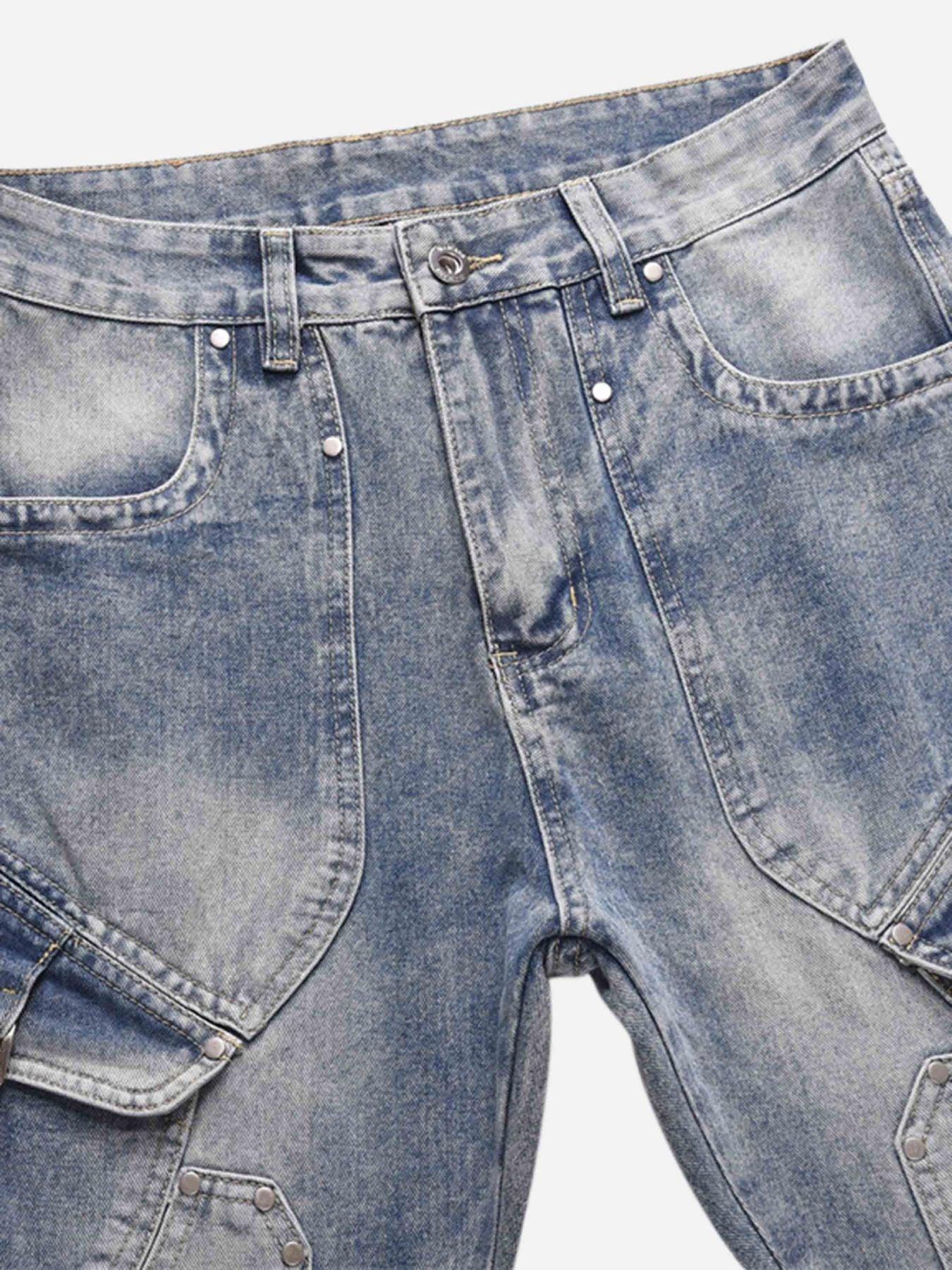 Versatile Multi-Pocket Straight-Leg Jeans