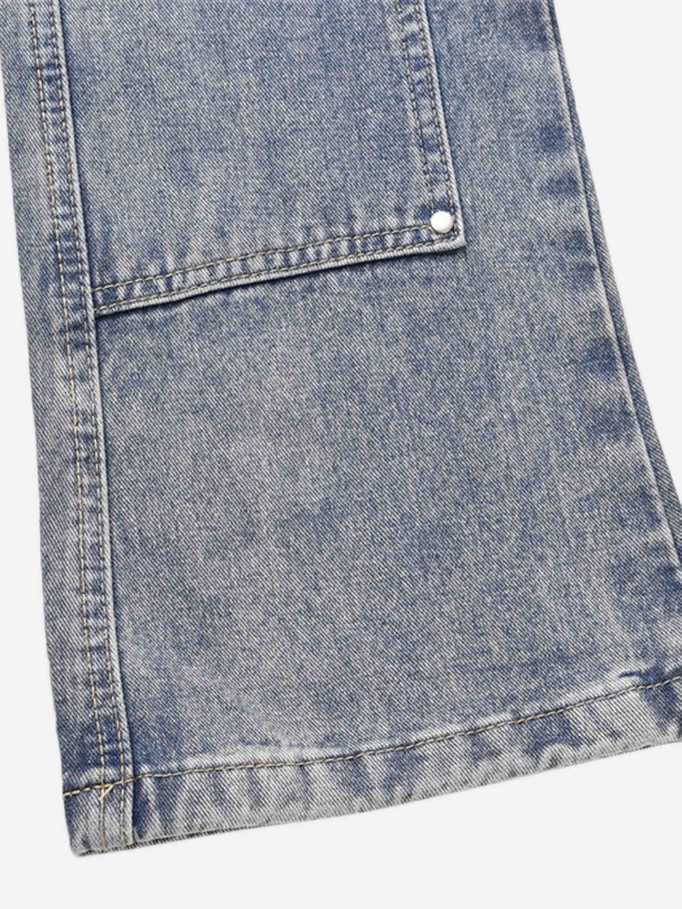Versatile Multi-Pocket Straight-Leg Jeans