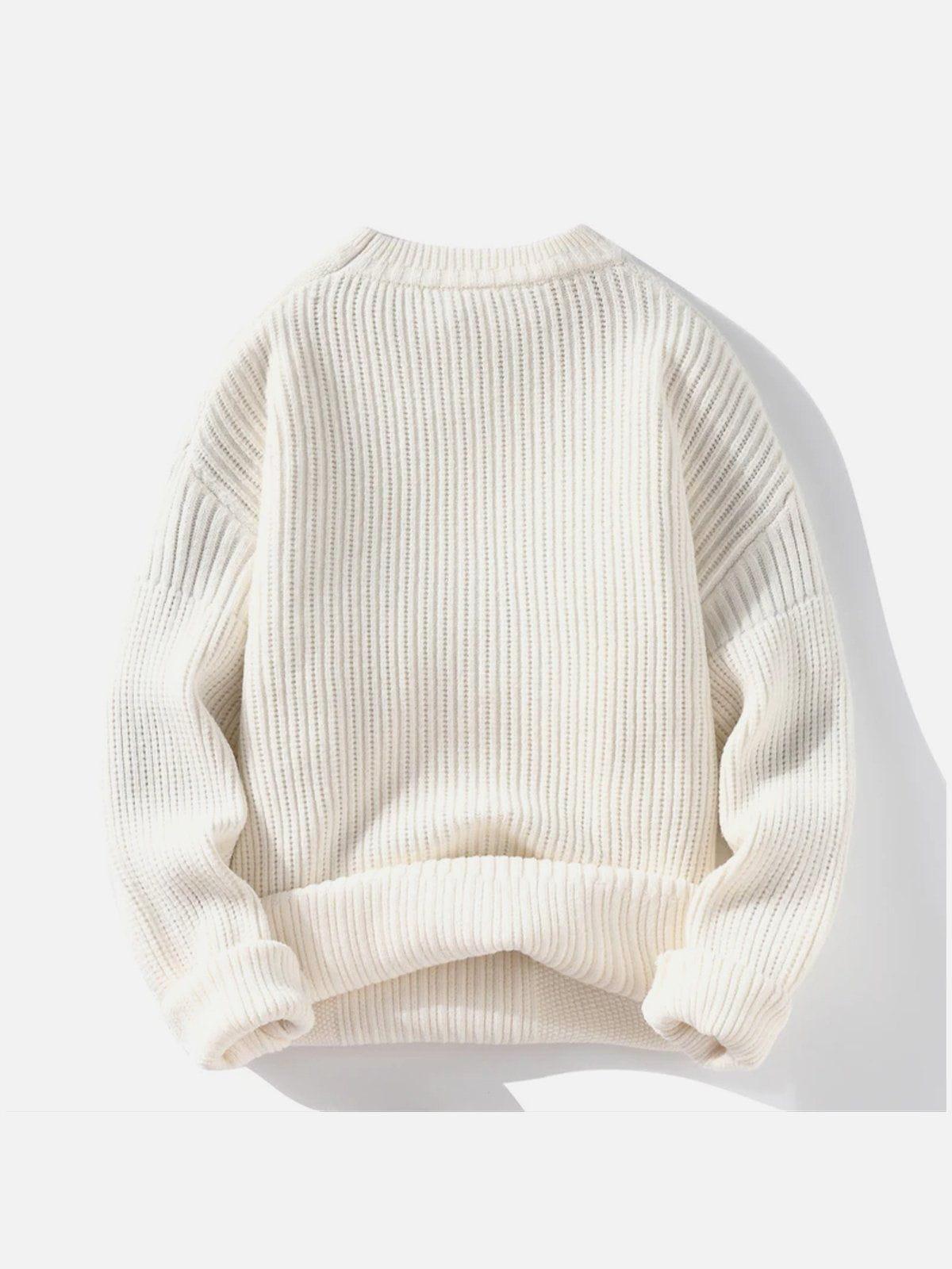 Vertical Striped Knit Sweater