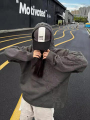 Vintage Asymmetric Woven Knit Hoodie