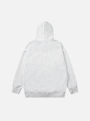 Vintage Cat Print Hoodie