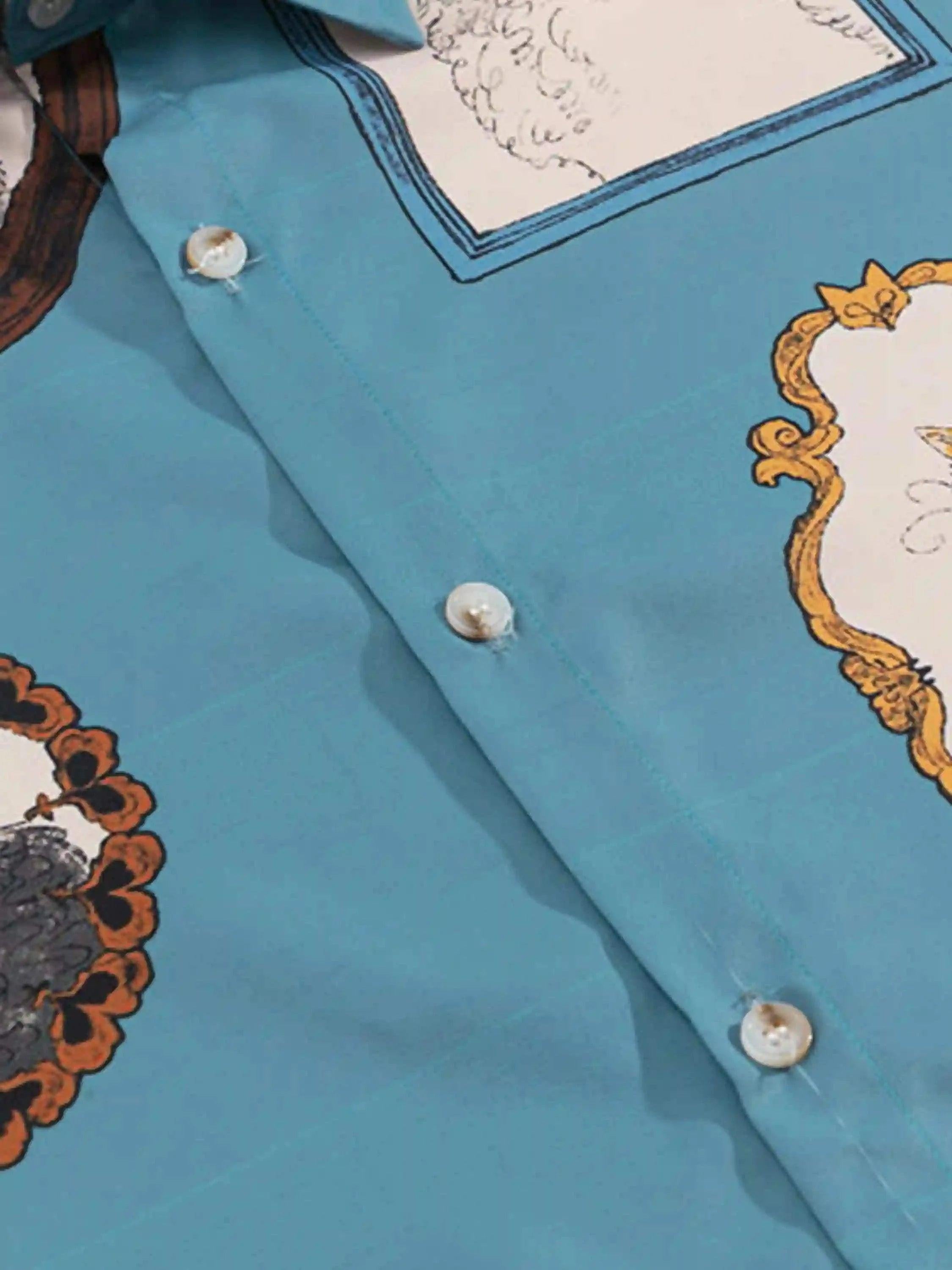 Vintage Cat Print Short Sleeve Shirt