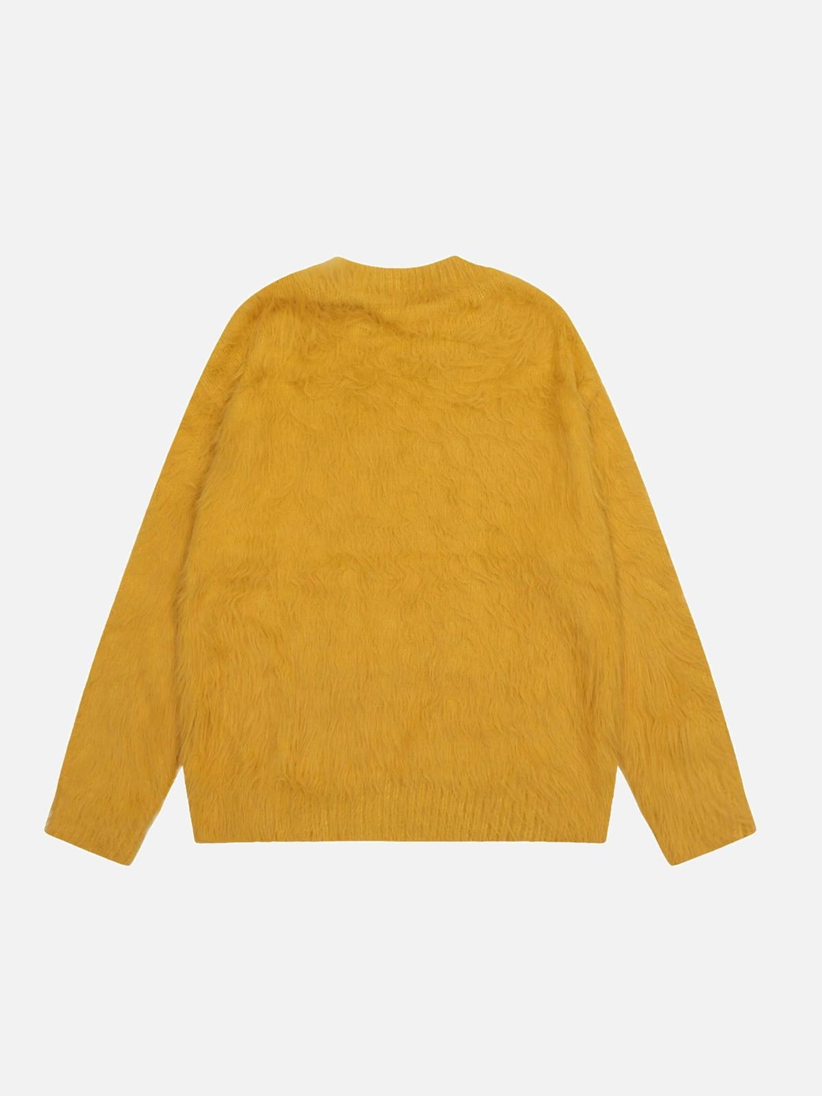 Vintage Contrast Letter Sweater