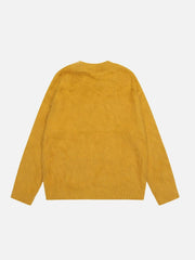 Vintage Contrast Letter Sweater
