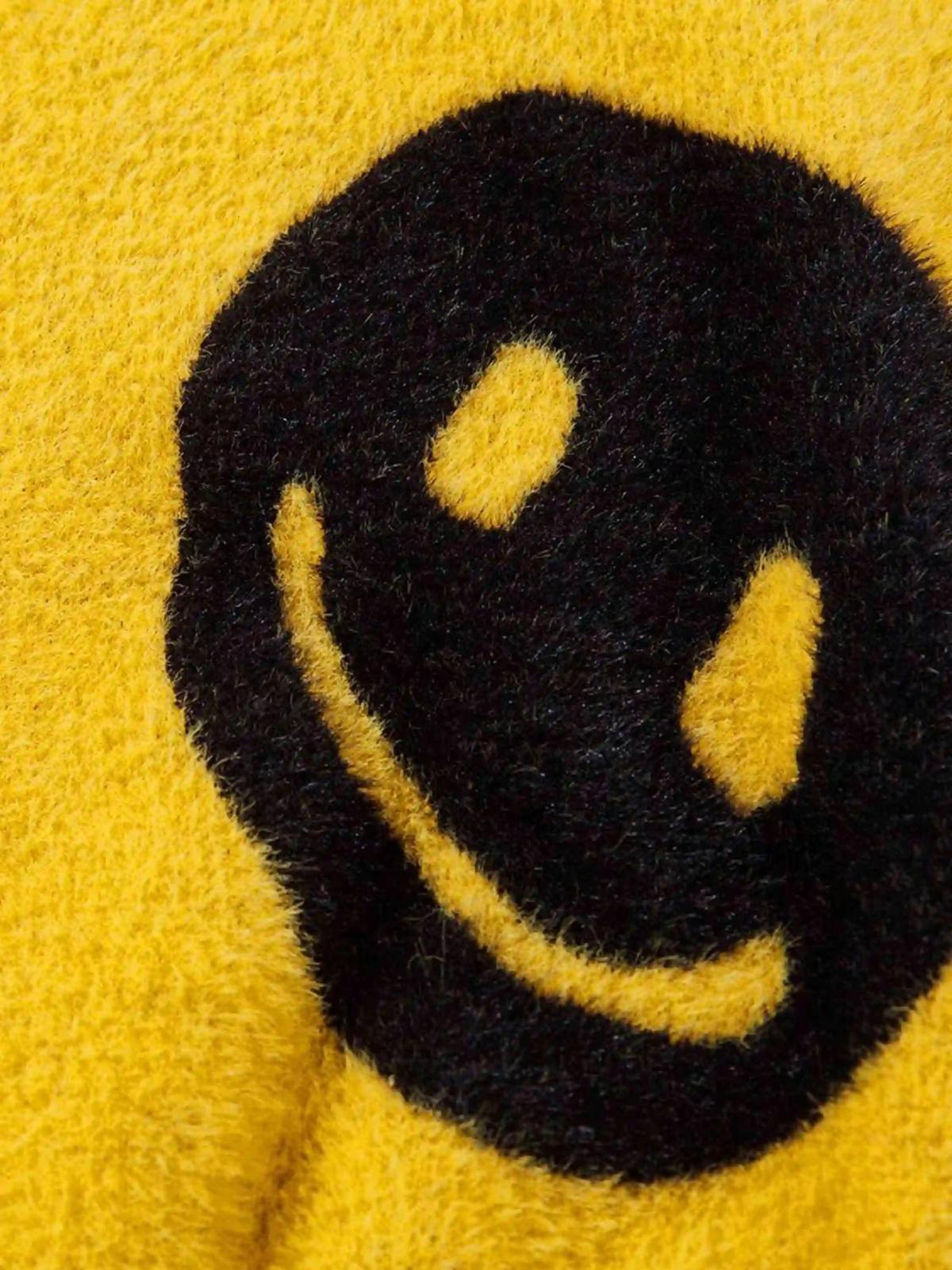 Vintage Contrasting Smiley Face Sweater