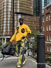 Vintage Contrasting Smiley Face Sweater