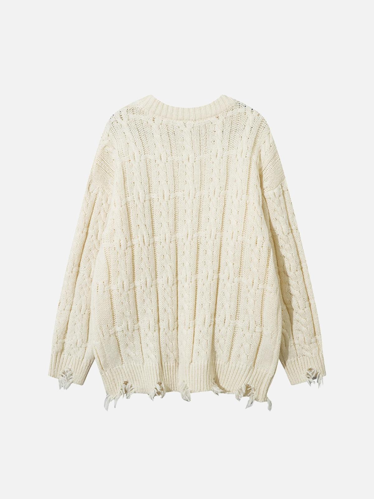 Vintage Curled dough twists Damage Flow Sweater